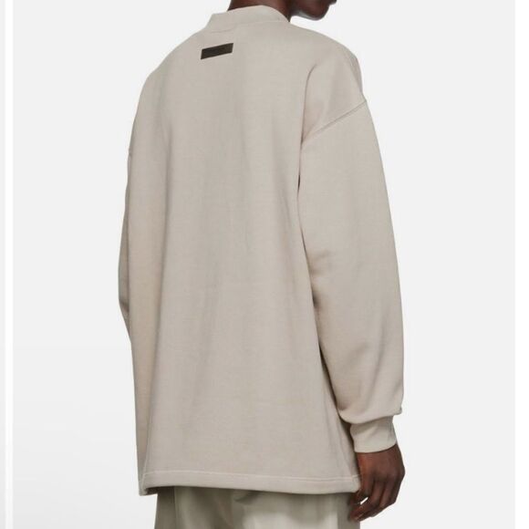 NWT Essentials Fear Of God Crew Mock Neck IN Smoke Gray Relaxed Casual Sweater - Picture 6 of 7